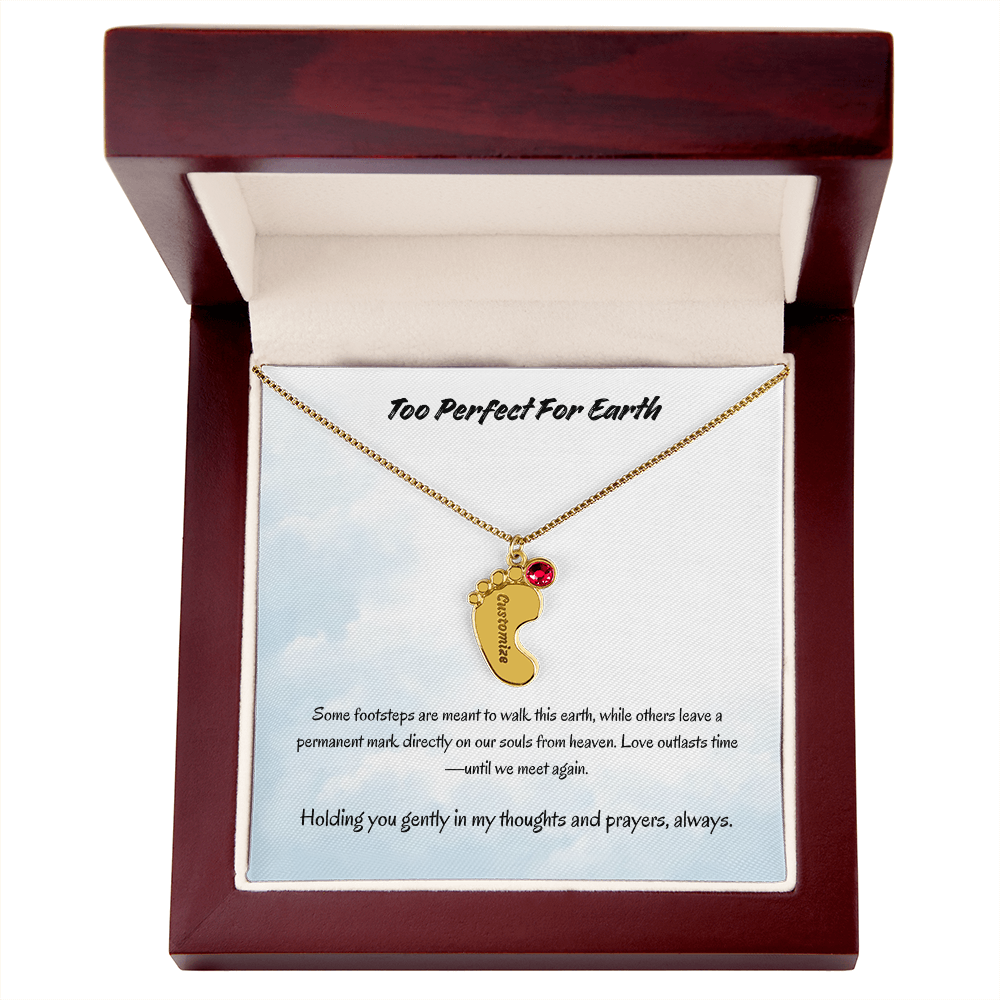 The "Angel Baby Memorial" Baby Feet Necklace
