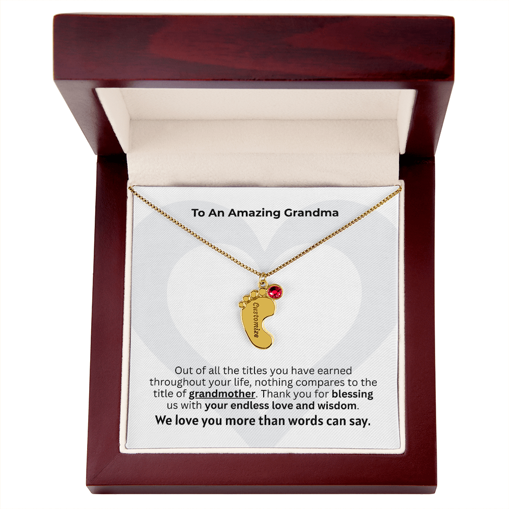 The "New Grandchild Legacy" Baby Feet Necklace