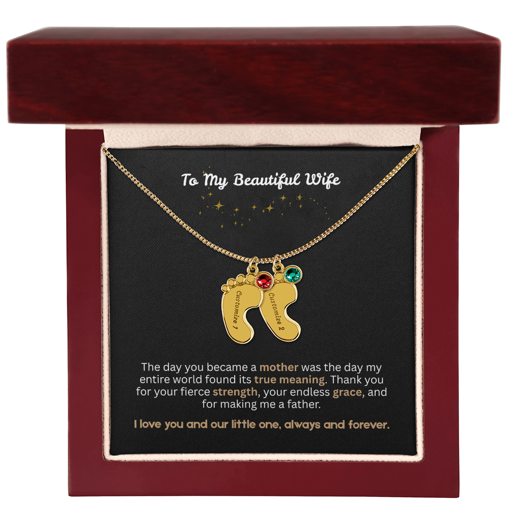 The "New Mom Announcement" Baby Feet Necklace