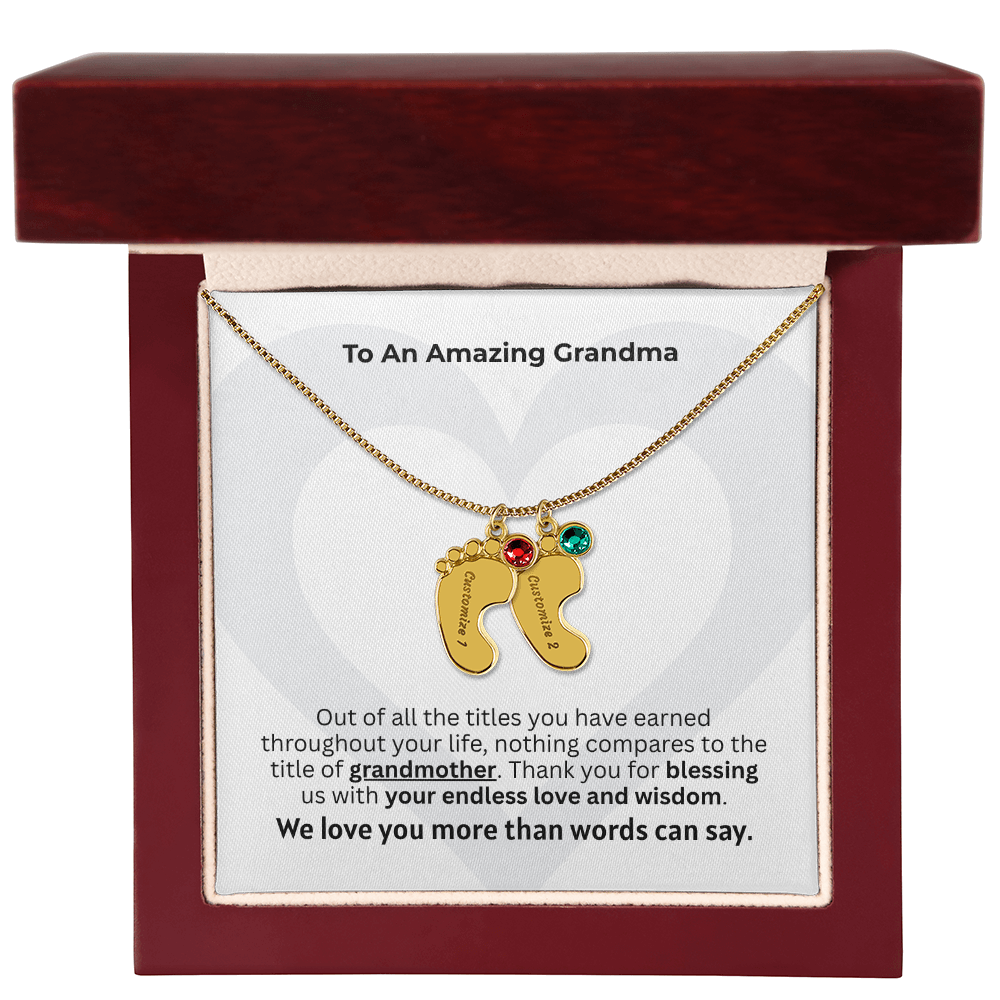 The "New Grandchild Legacy" Baby Feet Necklace