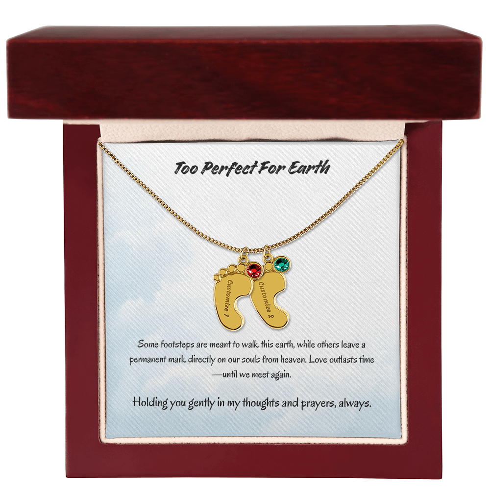 The "Angel Baby Memorial" Baby Feet Necklace