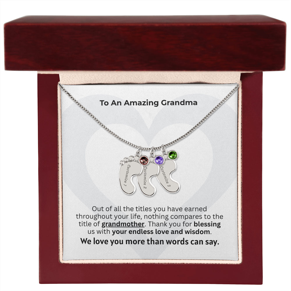 The "New Grandchild Legacy" Baby Feet Necklace