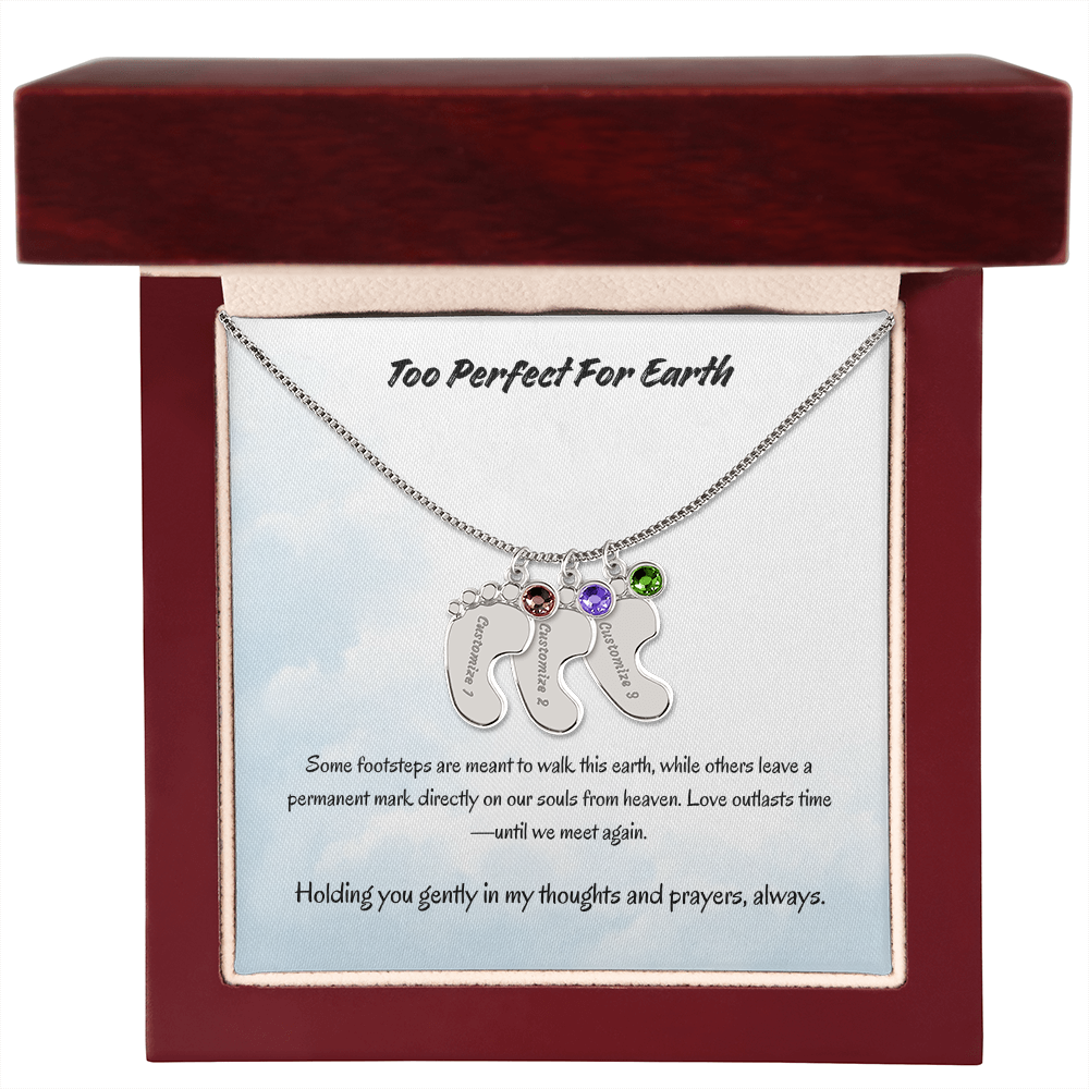 The "Angel Baby Memorial" Baby Feet Necklace