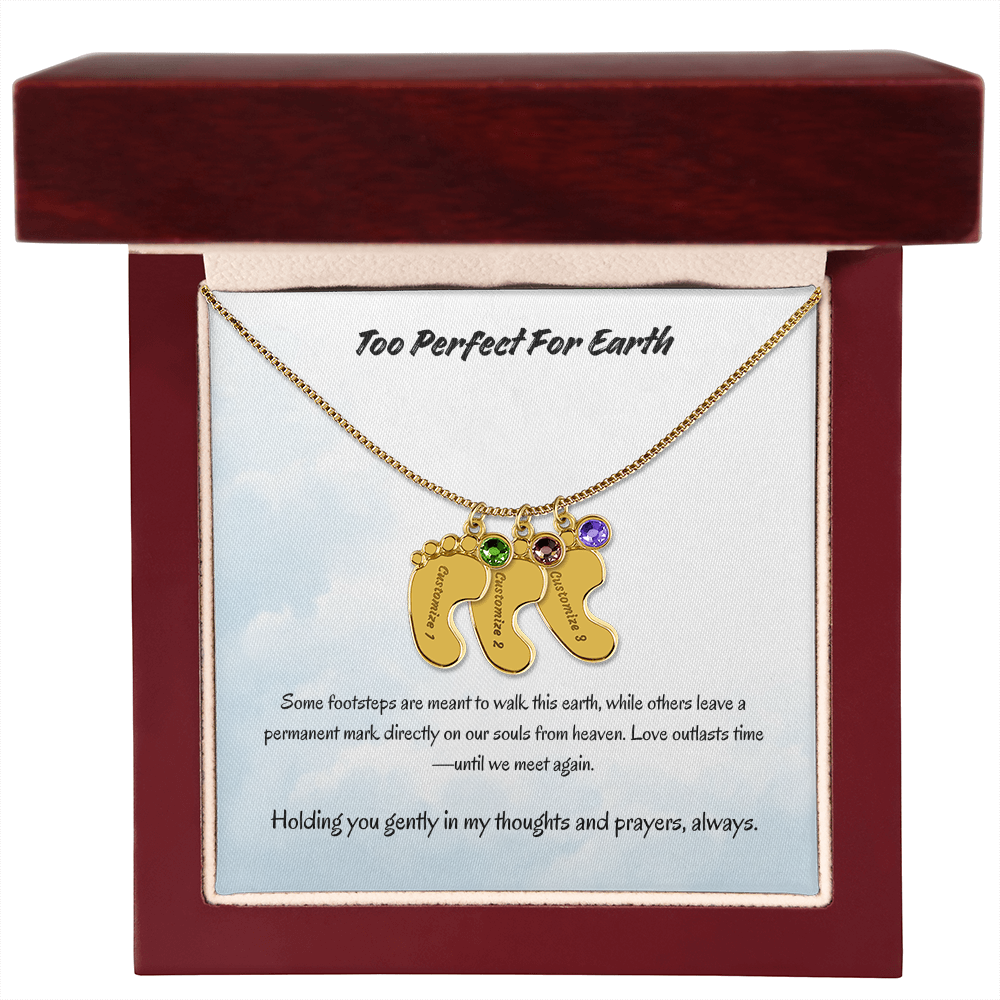 The "Angel Baby Memorial" Baby Feet Necklace