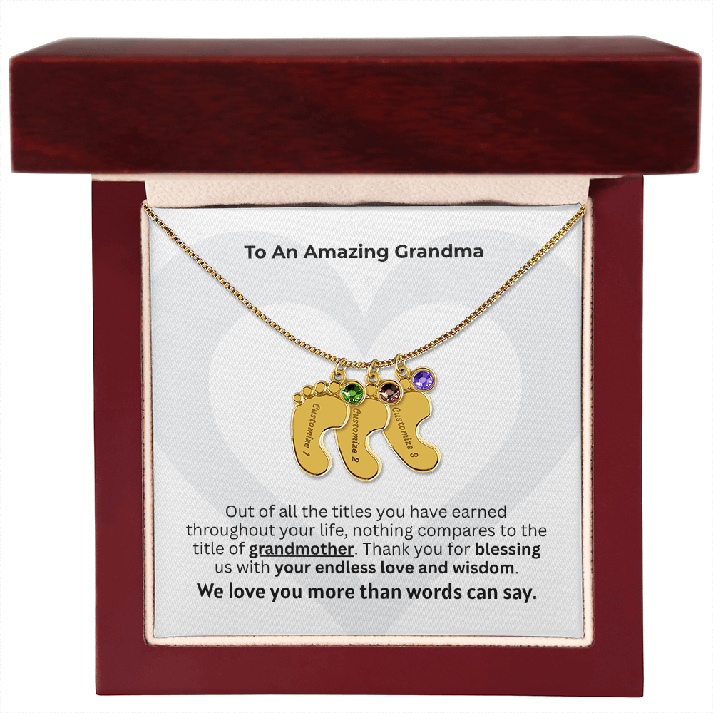 The "New Grandchild Legacy" Baby Feet Necklace
