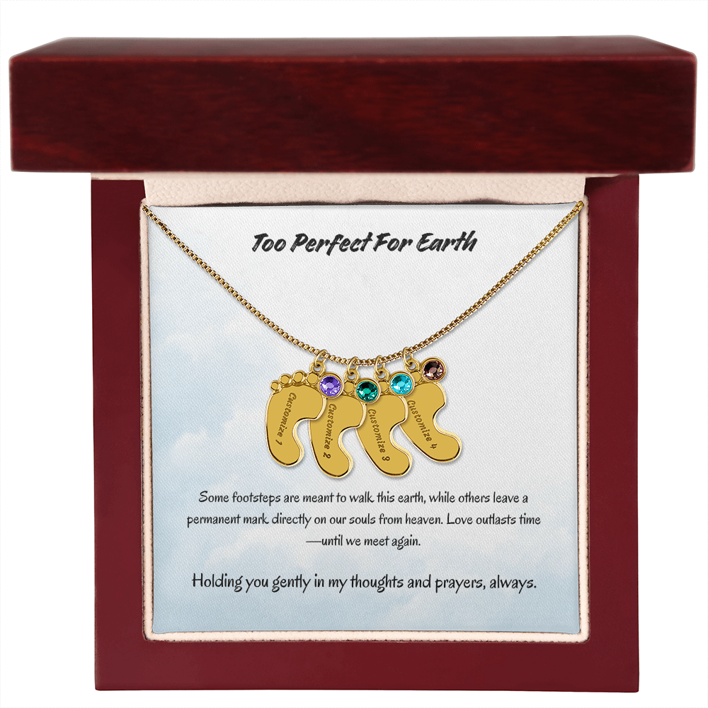 The "Angel Baby Memorial" Baby Feet Necklace