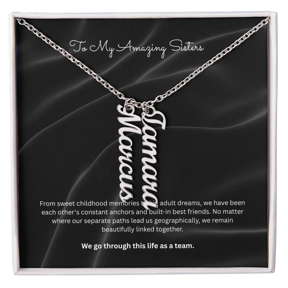 The "Sisters Team" Custom Multi-Bar Name Necklace