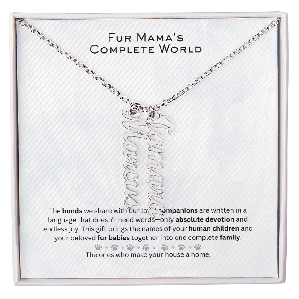 The "Pet Family Matrix" Multi-Bar Name Necklace