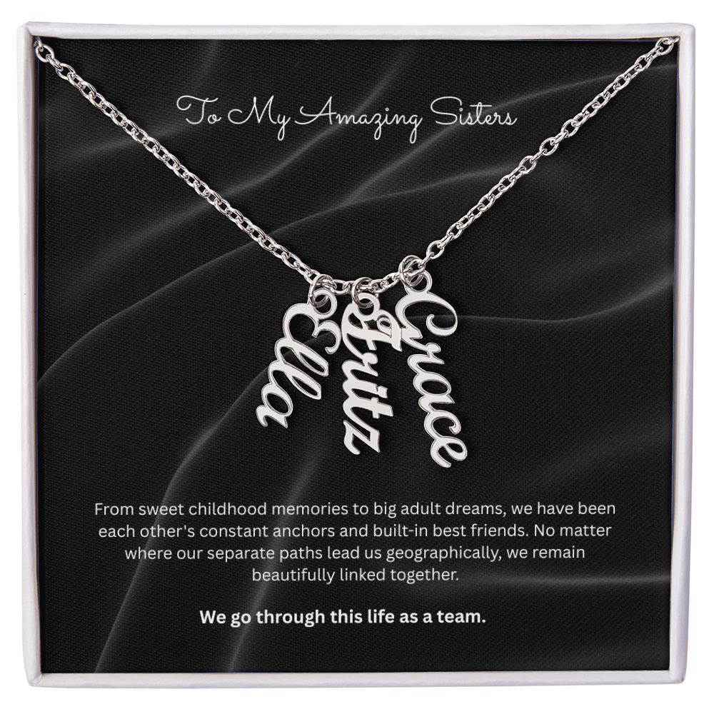 The "Sisters Team" Custom Multi-Bar Name Necklace
