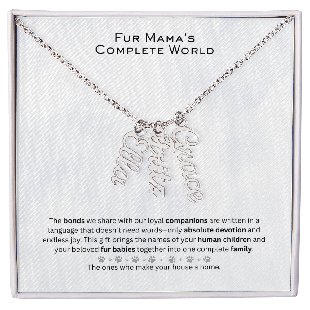 The "Pet Family Matrix" Multi-Bar Name Necklace