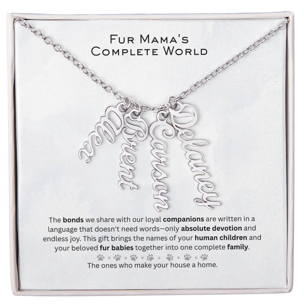 The "Pet Family Matrix" Multi-Bar Name Necklace