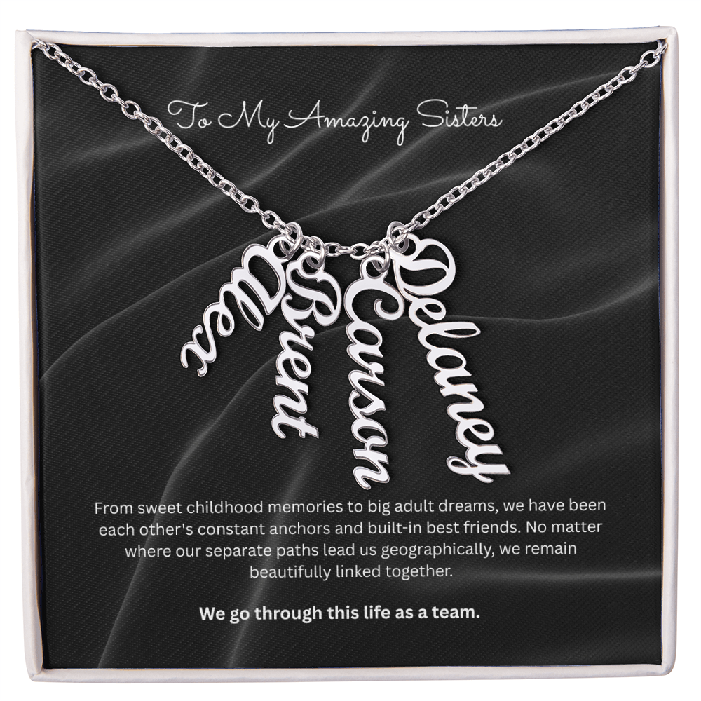The "Sisters Team" Custom Multi-Bar Name Necklace