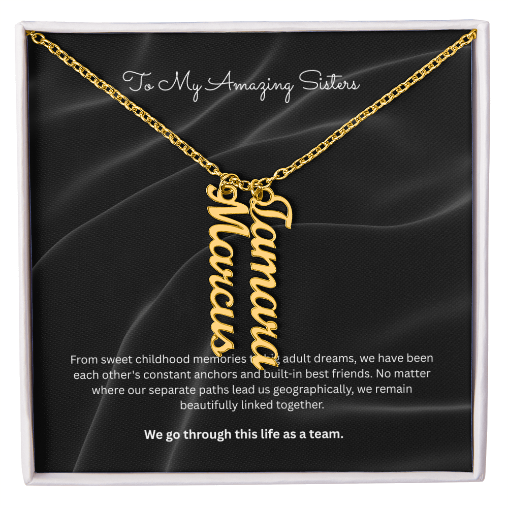 The "Sisters Team" Custom Multi-Bar Name Necklace