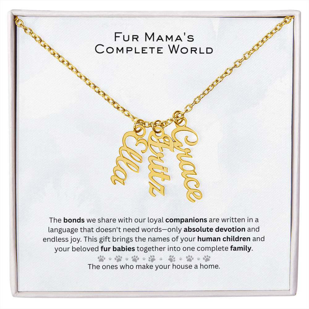 The "Pet Family Matrix" Multi-Bar Name Necklace
