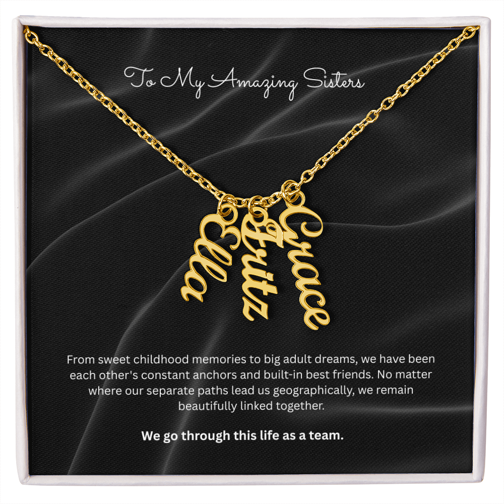 The "Sisters Team" Custom Multi-Bar Name Necklace