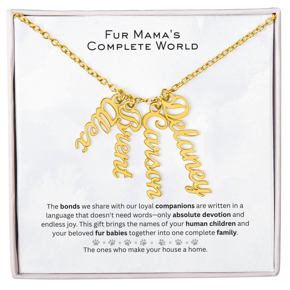 The "Pet Family Matrix" Multi-Bar Name Necklace
