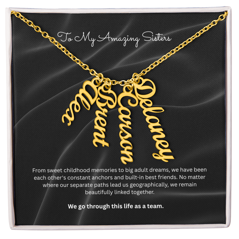 The "Sisters Team" Custom Multi-Bar Name Necklace