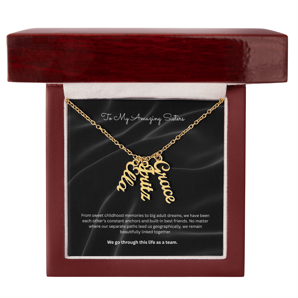 The "Sisters Team" Custom Multi-Bar Name Necklace