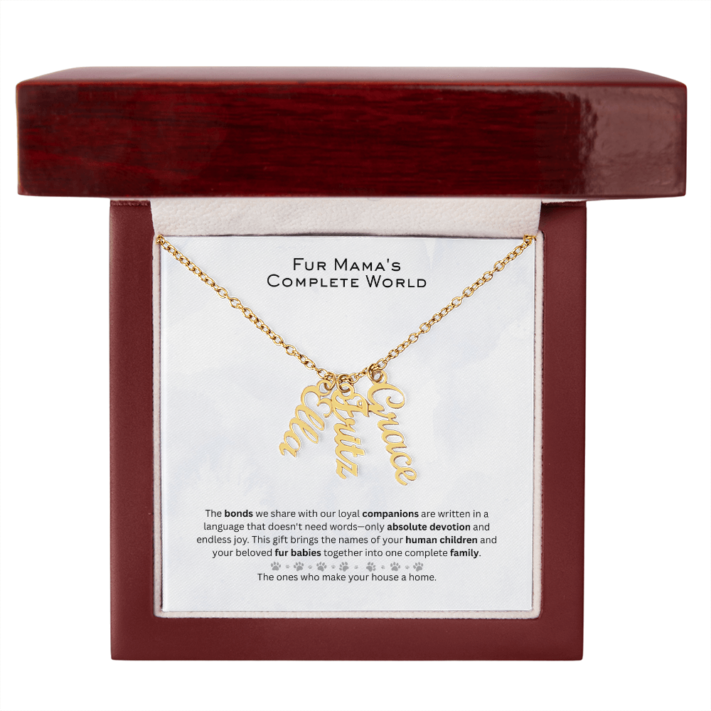 The "Pet Family Matrix" Multi-Bar Name Necklace