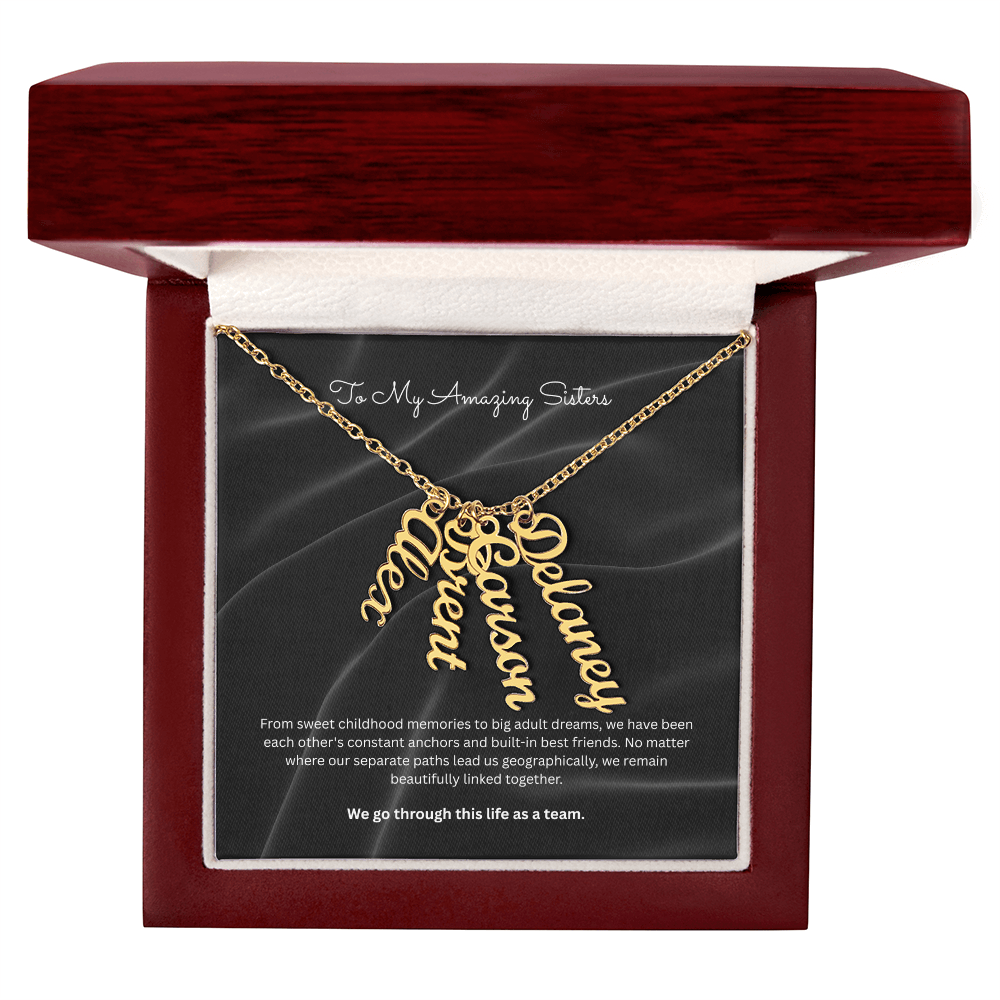 The "Sisters Team" Custom Multi-Bar Name Necklace