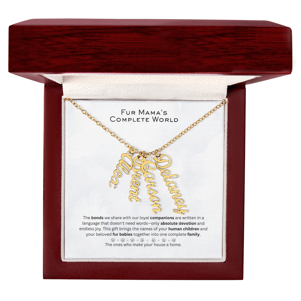 The "Pet Family Matrix" Multi-Bar Name Necklace