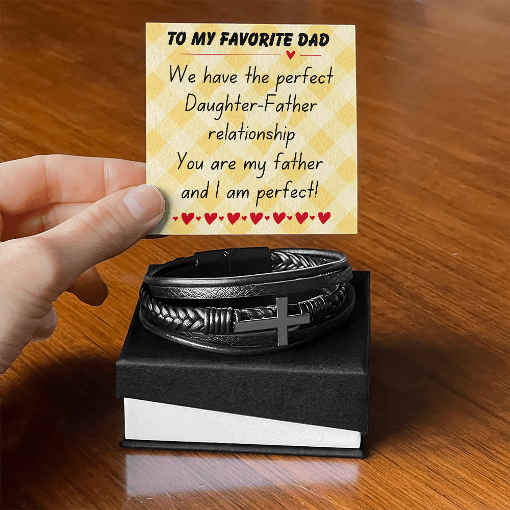 To my favorite dad - We have the perfect - Men's Cross Bracelet