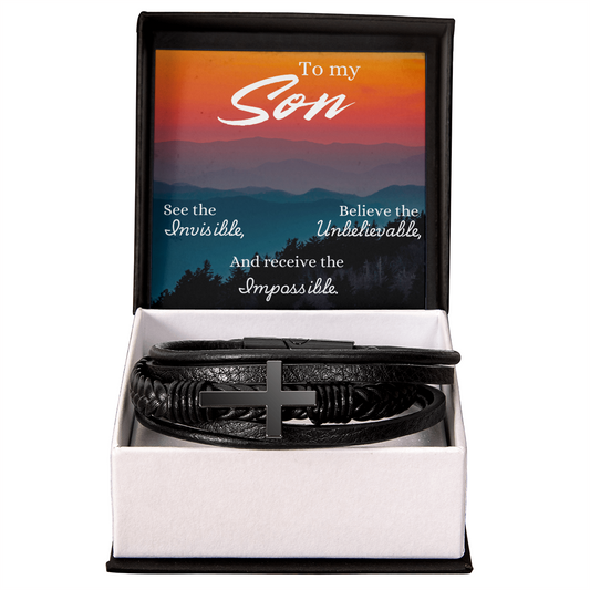 To Son - To my Son. See the - Men's Cross Bracelet