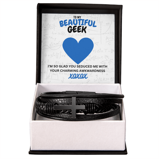 Beautiful geek - I'm so glad - Men's Cross Bracelet