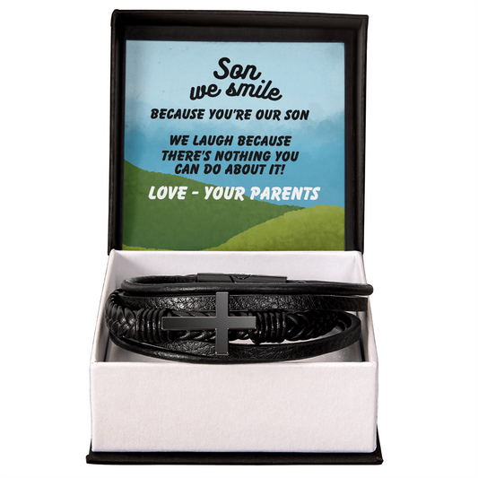 Son - Son we smile - Men's Cross Bracelet