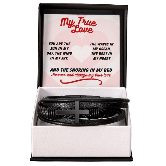 My true love - You are the sun - Men's Cross Bracelet
