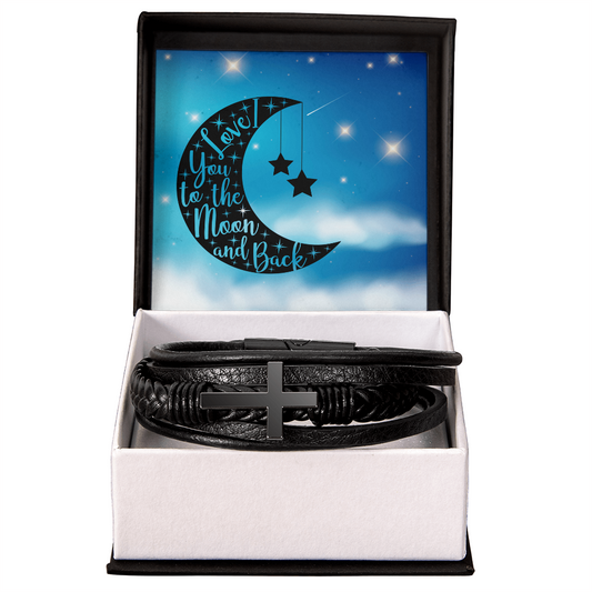 Love - To the moon and back - Men's Cross Bracelet