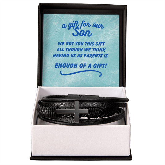 A gift for our son - We got you this - Men's Cross Bracelet