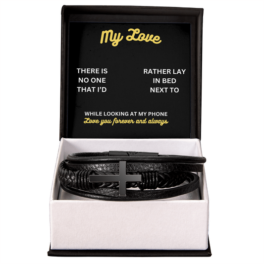 My love - There is no one - Men's Cross Bracelet