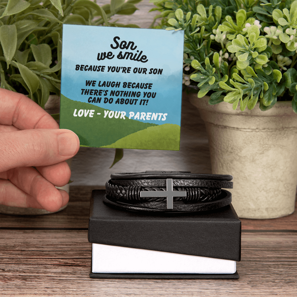 Son - Son we smile - Men's Cross Bracelet