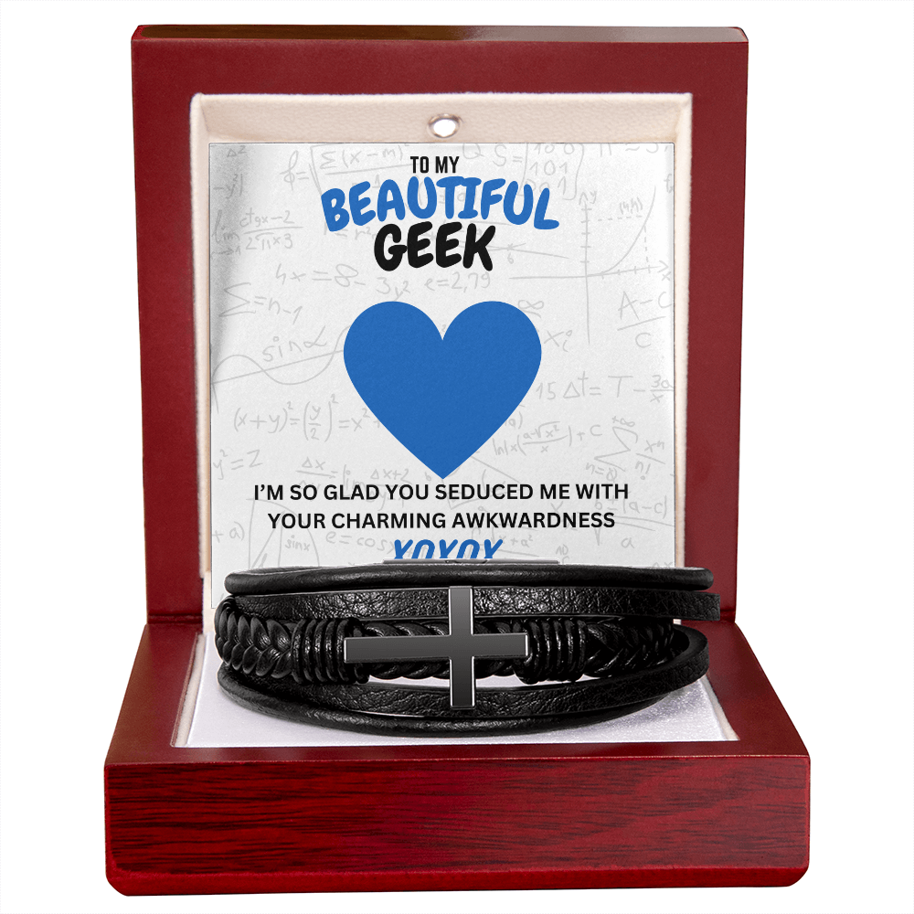 Beautiful geek - I'm so glad - Men's Cross Bracelet