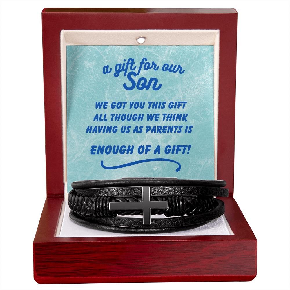 A gift for our son - We got you this - Men's Cross Bracelet