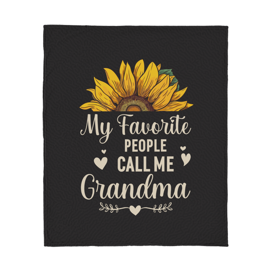 Grandma - My favorite people - Jersey Fleece Blanket