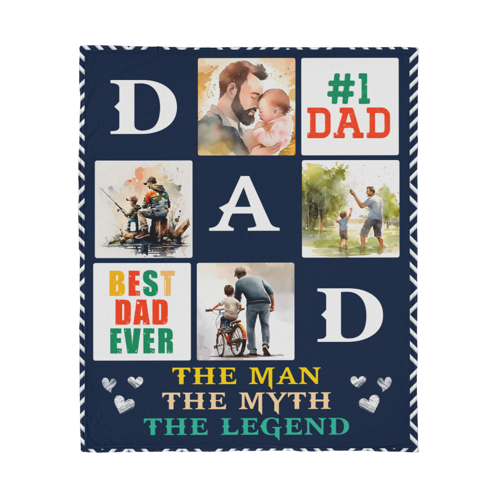 Dad - Best Dad ever - Jersey Fleece Blanket