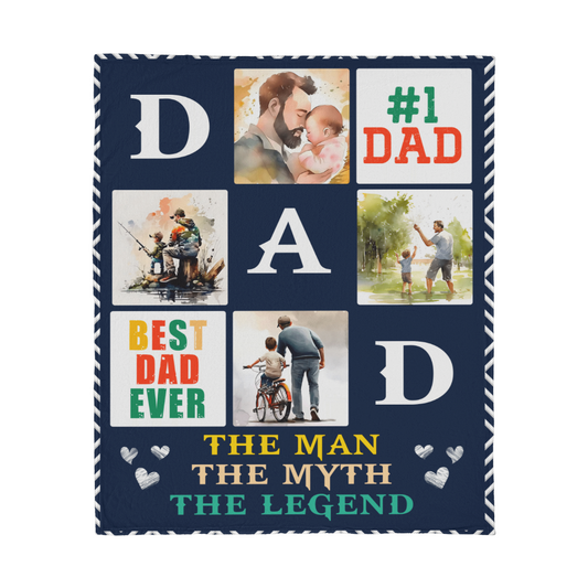 Dad - Best Dad ever - Jersey Fleece Blanket