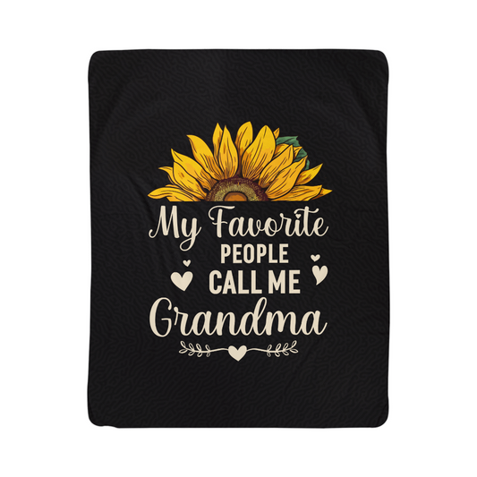 Grandma - My favorite people - Sherpa Fleece Blanket