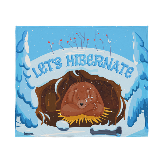 All - Lets Hibernate - Jersey Fleece Blanket