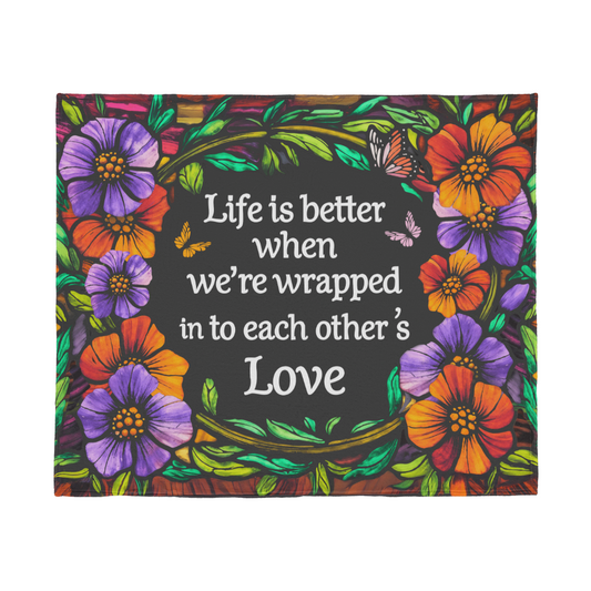 Love - Life is better - Jersey Fleece Blanket