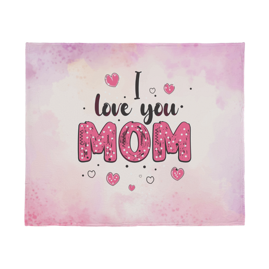Mom - I love you - Jersey Fleece Blanket