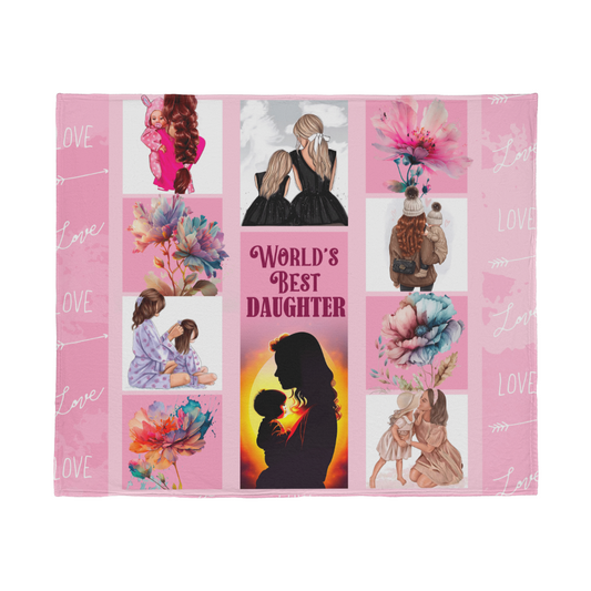 Daughter - Worlds best - Jersey Fleece Blanket