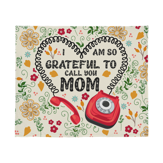 Mom - I am grateful - Jersey Fleece Blanket