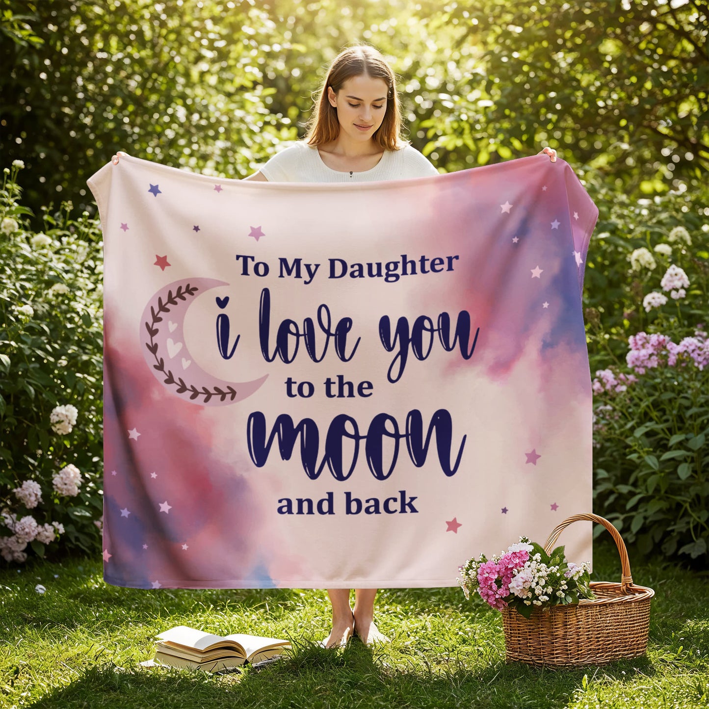 Daughter - I love you - Jersey Fleece Blanket
