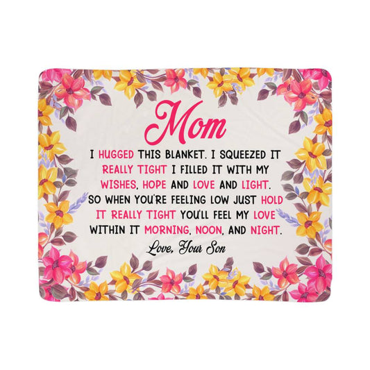 Mom - I hugged - Sherpa Fleece Blanket