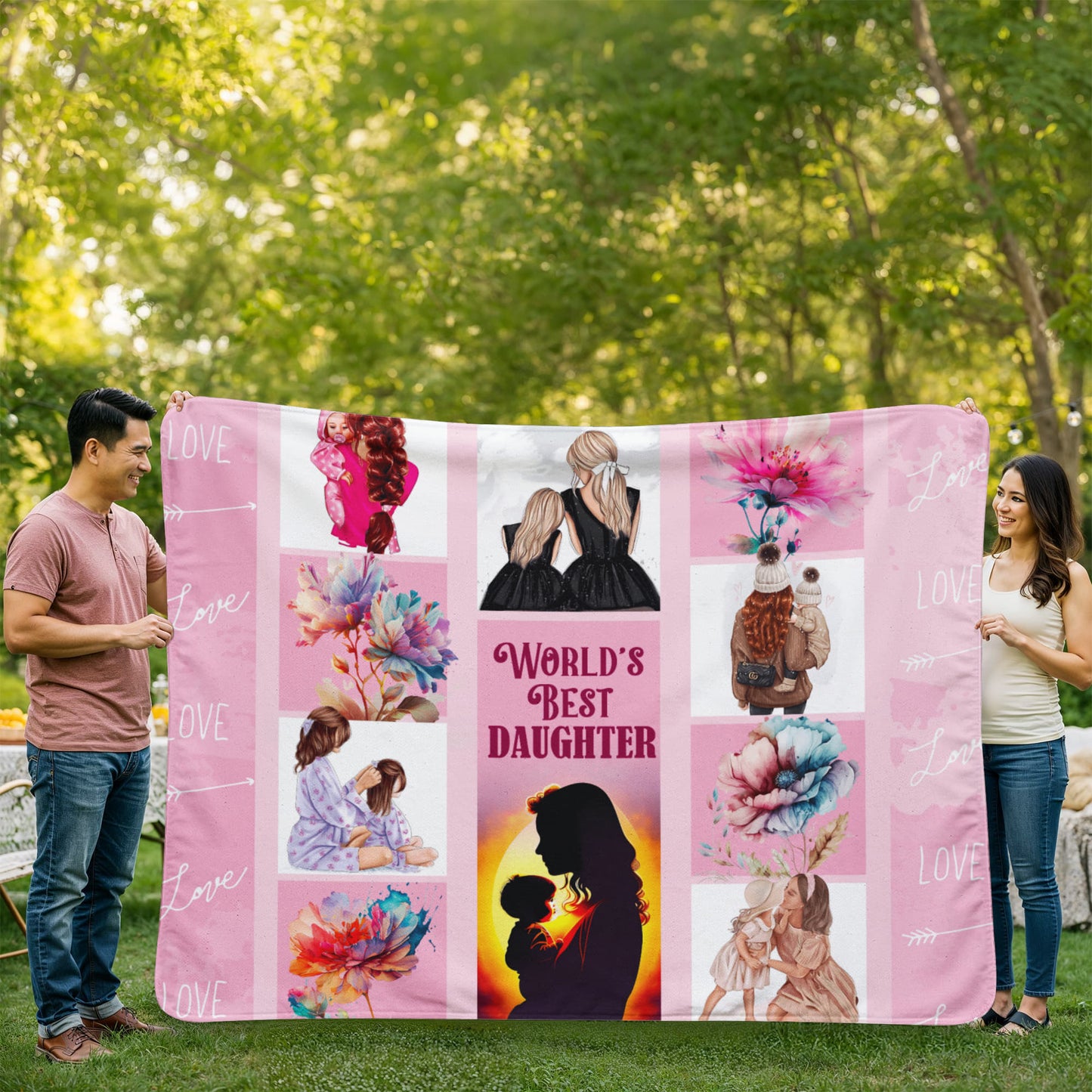Daughter - Worlds best - Sherpa Fleece Blanket