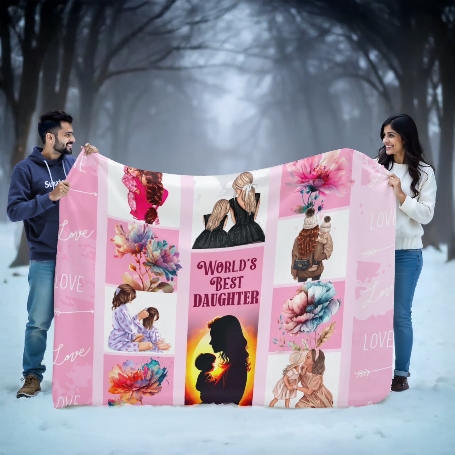 Daughter - Worlds best - Sherpa Fleece Blanket