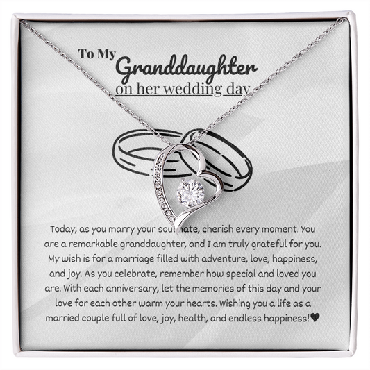 Granddaughter - Today, as you marry - Forever Love Necklace